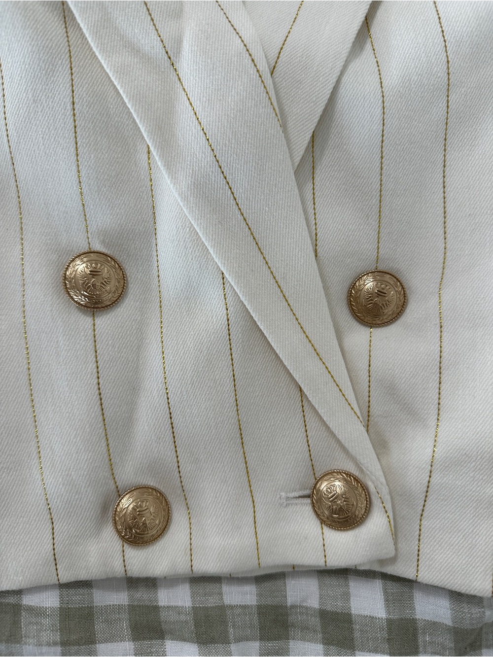 L'AGENCE White Pinstripe Double-Breasted Sleeveless Vest NWT Size 8 - Picture 4 of 7